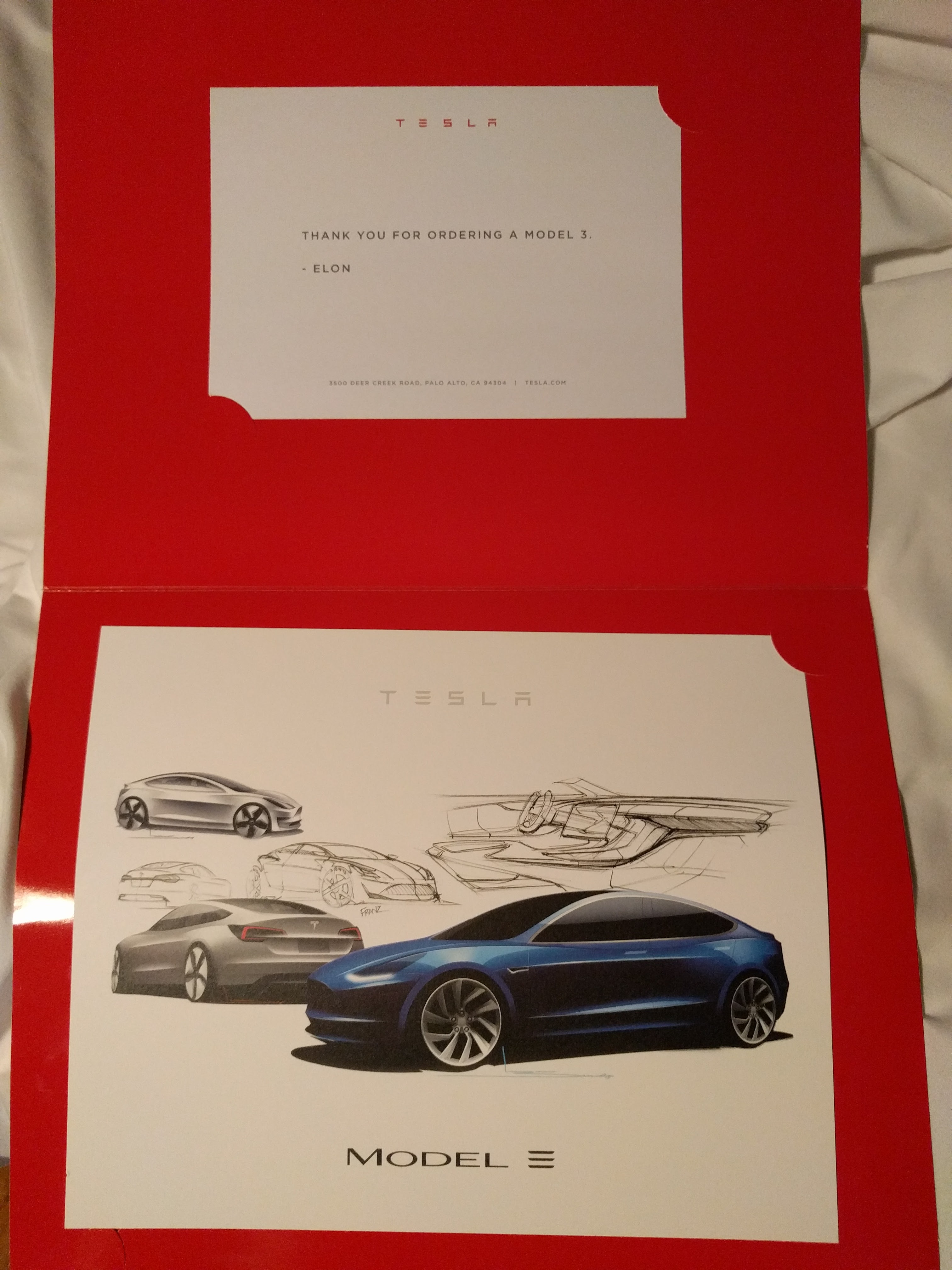 Tesla Model 3 Reservation Thank You.